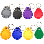 10 unidades Cartão de controlo de acesso IC compatível M1 Fudan Rfid 13,56Mhz Porta-chaves Tag, Cinzento, Roxo, Vermelho, Amarelo, Azul, Verde, Preto, Laranja