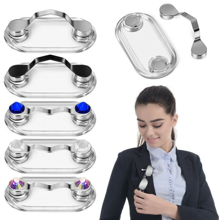 Suporte Magnético para Óculos Broche Magnético Placa de Número Clipe para Óculos de Auscultador, Preto, Prateado, Diamante Branco, Diamante Colorido