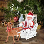 Boneco Criativo de Trenó com Alce e Pai Natal com Música, Brinquedo Elétrico Universal para Carro, Presente de Natal