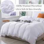 Conjuntos de Roupa de Cama Princesa com Tecido de Microfibra Decorativo com Bolas Lavadas Capa de Almofada, Twin (Uma Fronha e Um Edredão), Queen (Duas Fronhas e Um Edredão), King (Duas Fronhas e Um Edredão)