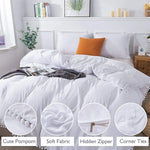 Conjuntos de Roupa de Cama Princesa com Tecido de Microfibra Decorativo com Bolas Lavadas Capa de Almofada, Twin (Uma Fronha e Um Edredão), Queen (Duas Fronhas e Um Edredão), King (Duas Fronhas e Um Edredão)