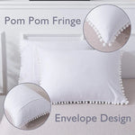 Conjuntos de Roupa de Cama Princesa com Tecido de Microfibra Decorativo com Bolas Lavadas Capa de Almofada, Twin (Uma Fronha e Um Edredão), Queen (Duas Fronhas e Um Edredão), King (Duas Fronhas e Um Edredão)