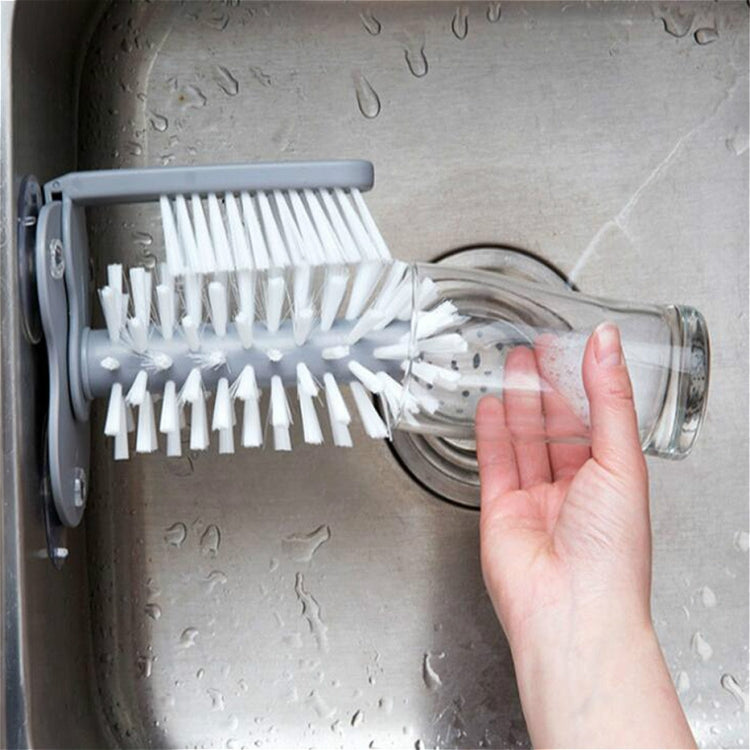 Escova de Limpeza para Copos com Ventosa para Parede, Ferramenta de Limpeza para Cozinha, Escova de Limpeza para Copos com Ventosa