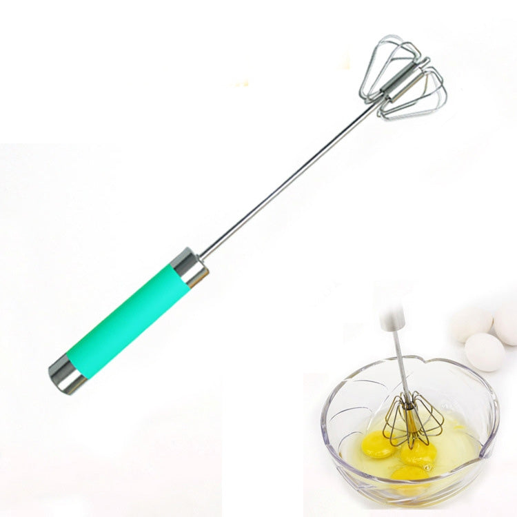 Batedor de Ovos Semi-automático em Aço Inoxidável com Pressão e Rotação, 30cm, Entrega de Cor Aleatória, Batedor de Ovos