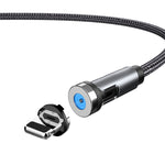 CC56 Tampa Anti-Pó Rotativa com Fio Magnético, Comprimento do Cabo: 2m, Cabeça Android 2m, Micro USB 2m, Cabeça Tipo-C 2m, Cabeça 8Pin 2m, Cabo 2m + Três Cabeças, 2m + 8Pin + Tipo-C/USB-C + Micro USB, Cabo 2m