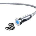 CC56 Tampa Anti-Pó Rotativa com Fio Magnético, Comprimento do Cabo: 2m, Cabeça Android 2m, Micro USB 2m, Cabeça Tipo-C 2m, Cabeça 8Pin 2m, Cabo 2m + Três Cabeças, 2m + 8Pin + Tipo-C/USB-C + Micro USB, Cabo 2m