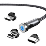 CC56 Tampa Anti-Pó Rotativa com Fio Magnético, Comprimento do Cabo: 2m, Cabeça Android 2m, Micro USB 2m, Cabeça Tipo-C 2m, Cabeça 8Pin 2m, Cabo 2m + Três Cabeças, 2m + 8Pin + Tipo-C/USB-C + Micro USB, Cabo 2m