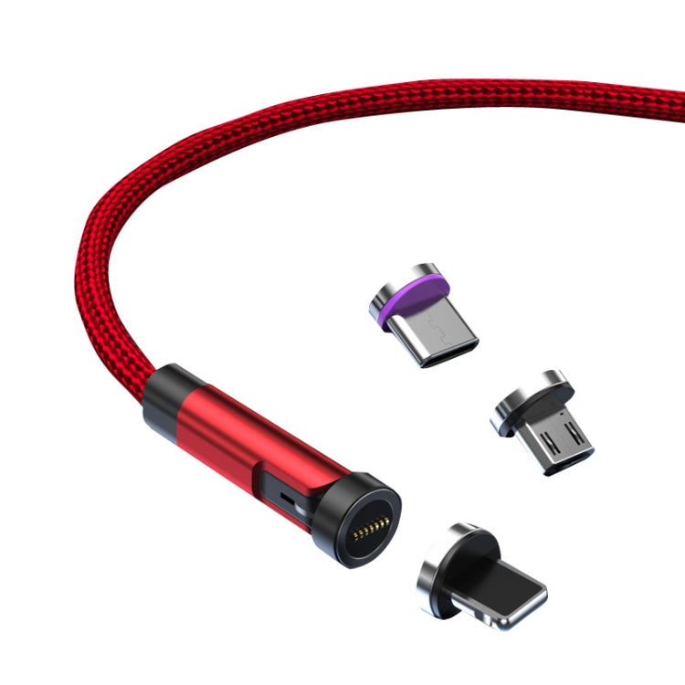 CC57 Cabo de Dados Magnético Rotativo 540 Graus para Carregamento Rápido, 1m + 8 Pin + Tipo-C/USB-C + Micro USB + Vermelho, 1m + Tipo-C/USB-C + Micro USB + Preto, 2m + Tipo-C/USB-C + Micro USB + Vermelho, 2m + Tipo-C/USB-C + Micro USB + Preto