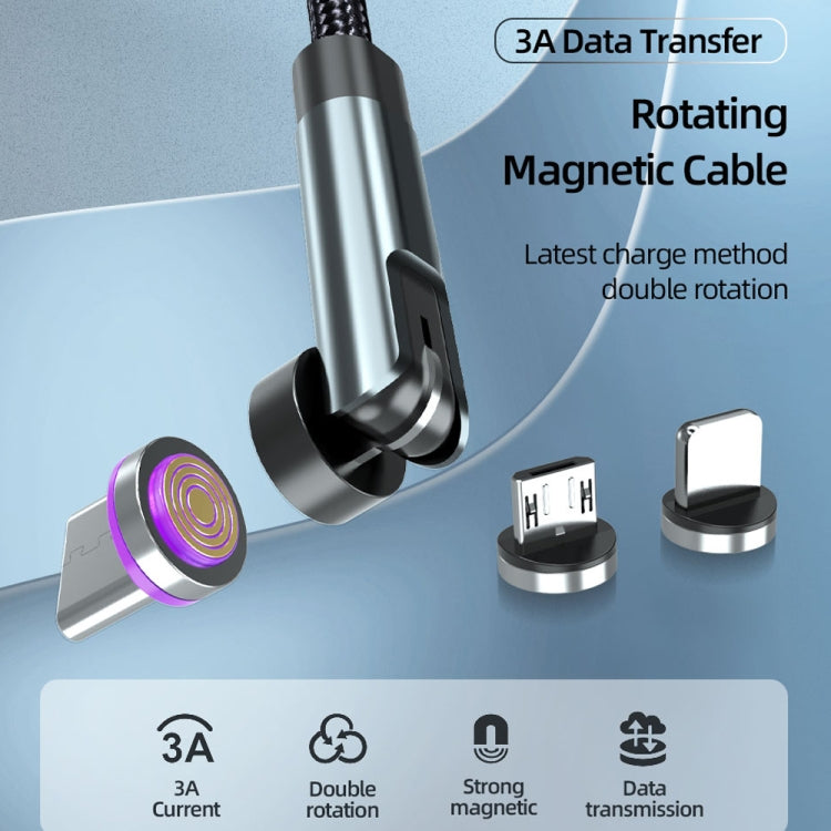 CC57 Cabo de Dados Magnético Rotativo 540 Graus para Carregamento Rápido, 1m + 8 Pin + Tipo-C/USB-C + Micro USB + Vermelho, 1m + Tipo-C/USB-C + Micro USB + Preto, 2m + Tipo-C/USB-C + Micro USB + Vermelho, 2m + Tipo-C/USB-C + Micro USB + Preto