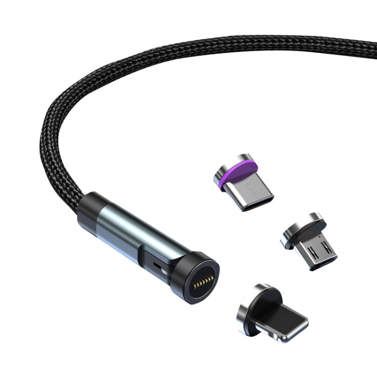 CC57 Cabo de Dados Magnético Rotativo 540 Graus para Carregamento Rápido, 1m + 8 Pin + Tipo-C/USB-C + Micro USB + Vermelho, 1m + Tipo-C/USB-C + Micro USB + Preto, 2m + Tipo-C/USB-C + Micro USB + Vermelho, 2m + Tipo-C/USB-C + Micro USB + Preto