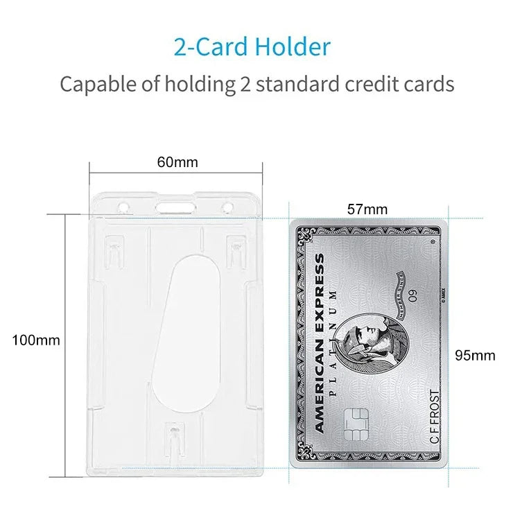20 Unidades Porta-Cartão de Identificação em Plástico Rígido, Moldagem por Injeção Integrada, Porta-Cartão Transparente Dupla Face, Tipo Vertical PS