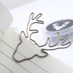Conjunto de 8 Clips de Papel Criativos em Forma de Cabeça de Veado, Clips de Papel, Marcadores de Página, Clips em Forma de Cabeça de Veado