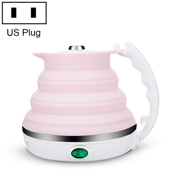 Chaleira elétrica portátil dobrável de silicone inteligente com temperatura constante para viagem e campismo, Plugue US, Plugue EU