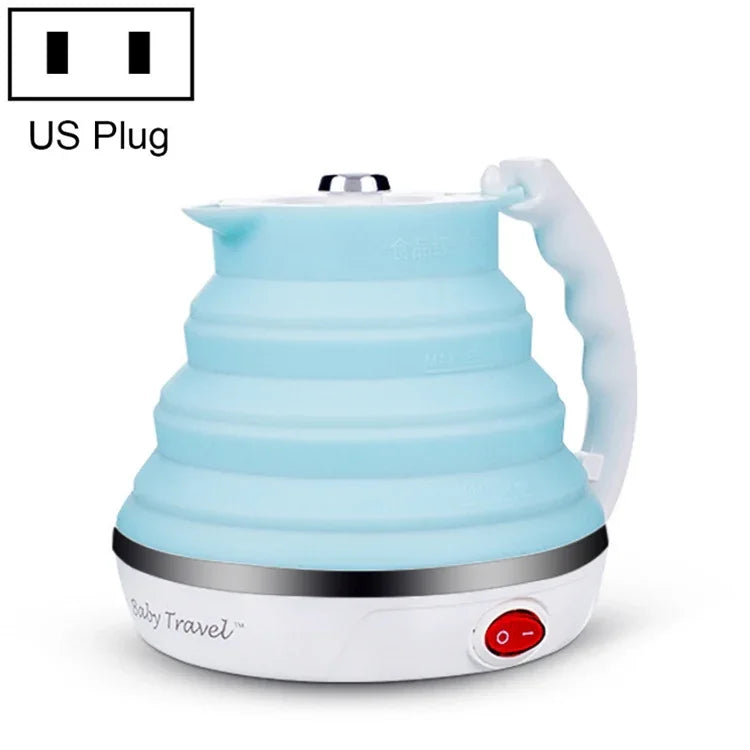 Chaleira elétrica portátil dobrável de silicone inteligente com temperatura constante para viagem e campismo, Plugue US, Plugue EU
