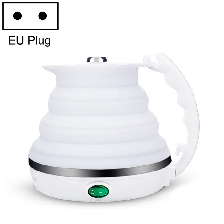 Chaleira elétrica portátil dobrável de silicone inteligente com temperatura constante para viagem e campismo, Plugue US, Plugue EU