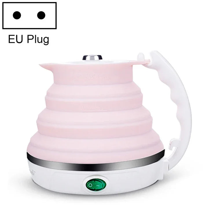Chaleira elétrica portátil dobrável de silicone inteligente com temperatura constante para viagem e campismo, Plugue US, Plugue EU