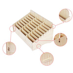 2 PCS Wooden Conference Classroom Mobile Phone Organizer Desktop Storage Box, White Oak 24 Grid