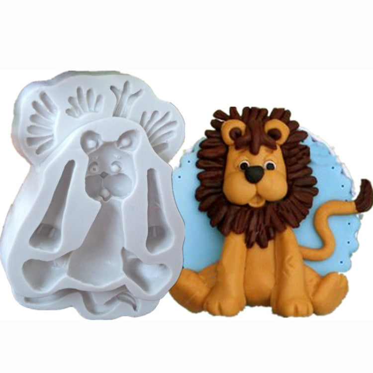2 Peças de Moldes de Silicone 3D em Forma de Animais para Fondant, Bolos e Biscoitos, Forma 3D de Animal (Leão)