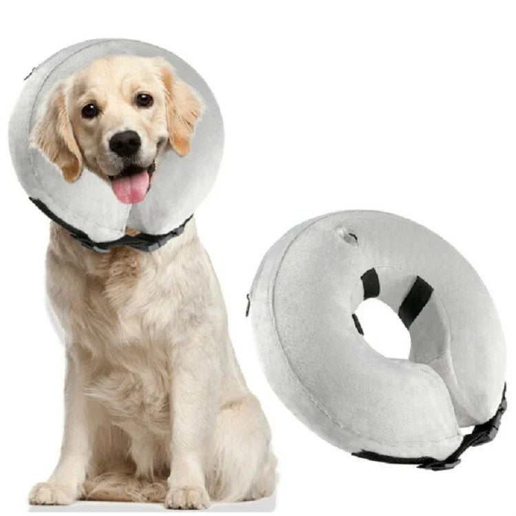 Colar Inflável para Animais de Estimação Colar Protetor Quente para Cuidados e Proteção de Feridas, M, L