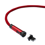CC57 Cabo de Dados Magnético Rotativo 540 Graus para Carregamento Rápido, 1m + 8Pin + Vermelho, 2m + 8Pin + Vermelho, 1m + 8Pin + Preto, 2m + 8Pin + Preto