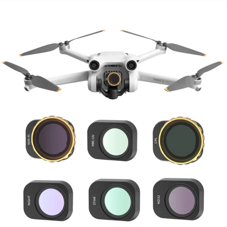 Filtros para Câmara JSR Para Mini 3 Pro, 3 em 1 CPL+ND8+ND16, 4 em 1 Estrela+CPL+ND8+ND16, 4 em 1 ND8+ND16+ND32+ND64, 4 em 1 ND8-PL+ND16-PL+ND32-PL+ND64-PL, 6 em 1 UV+CPL+ND8+ND16+ND32+ND64