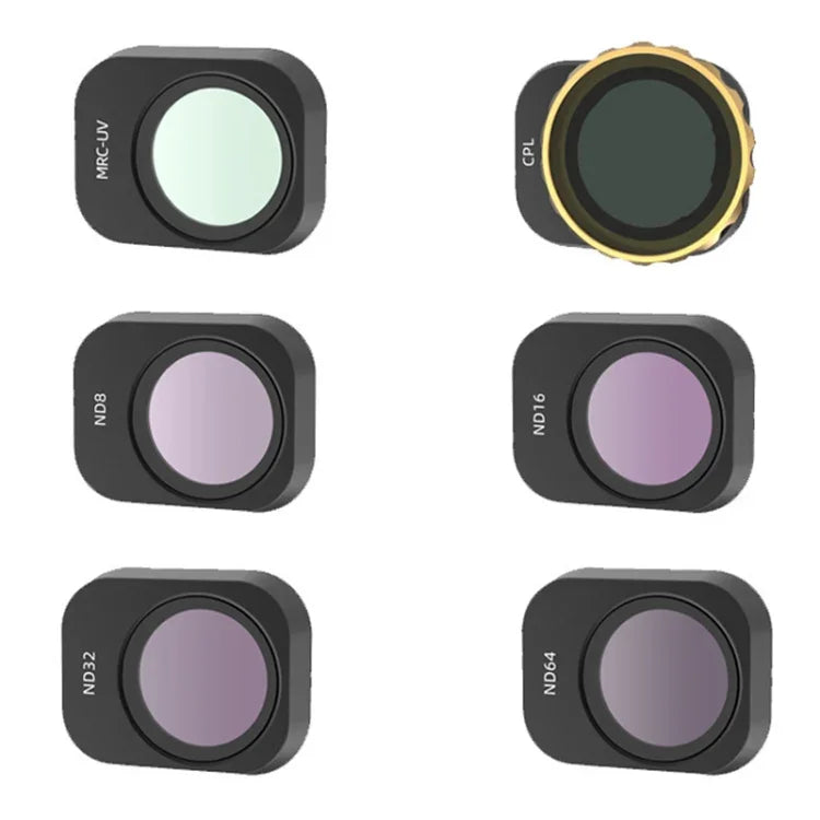 Filtros para Câmara JSR Para Mini 3 Pro, 3 em 1 CPL+ND8+ND16, 4 em 1 Estrela+CPL+ND8+ND16, 4 em 1 ND8+ND16+ND32+ND64, 4 em 1 ND8-PL+ND16-PL+ND32-PL+ND64-PL, 6 em 1 UV+CPL+ND8+ND16+ND32+ND64
