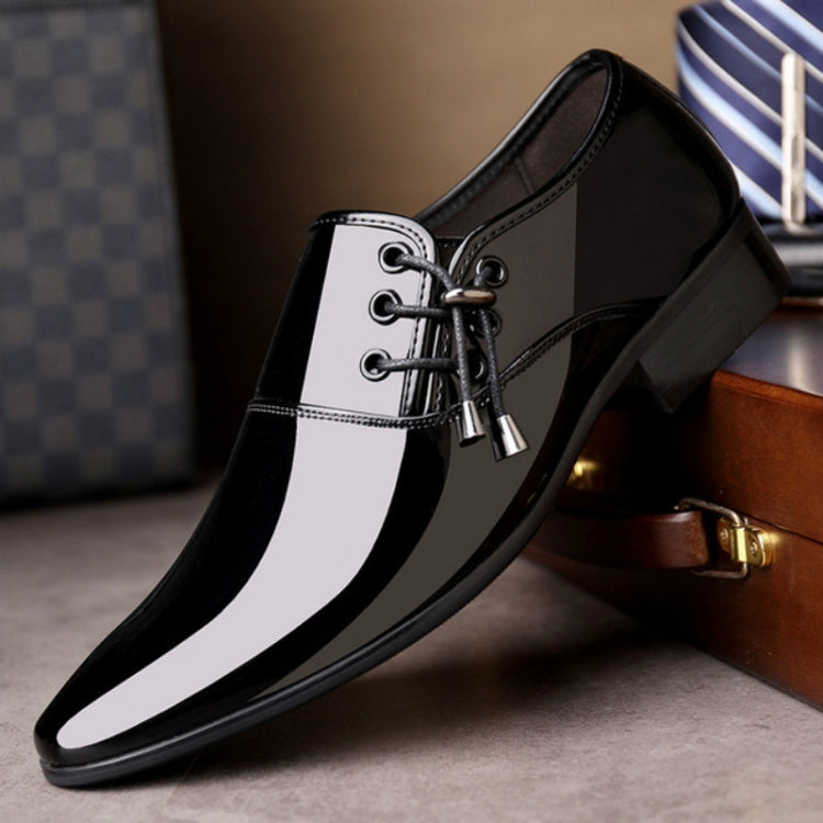 Sapatos de Couro Casuais Brilhantes para Homem, Ponta Apontada, Tamanhos 38 a 48