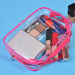 Bolsas PVC Transparentes à Prova de Água com Fecho para Viagem Portátil, Armazenamento de Maquilhagem, S, M, L, Conjunto de 3 Peças