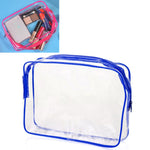 Bolsas PVC Transparentes à Prova de Água com Fecho para Viagem Portátil, Armazenamento de Maquilhagem, S, M, L, Conjunto de 3 Peças