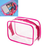 Bolsas PVC Transparentes à Prova de Água com Fecho para Viagem Portátil, Armazenamento de Maquilhagem, S, M, L, Conjunto de 3 Peças