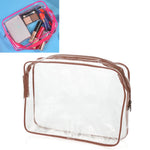 Bolsas PVC Transparentes à Prova de Água com Fecho para Viagem Portátil, Armazenamento de Maquilhagem, S, M, L, Conjunto de 3 Peças