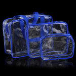 Bolsas PVC Transparentes à Prova de Água com Fecho para Viagem Portátil, Armazenamento de Maquilhagem, S, M, L, Conjunto de 3 Peças
