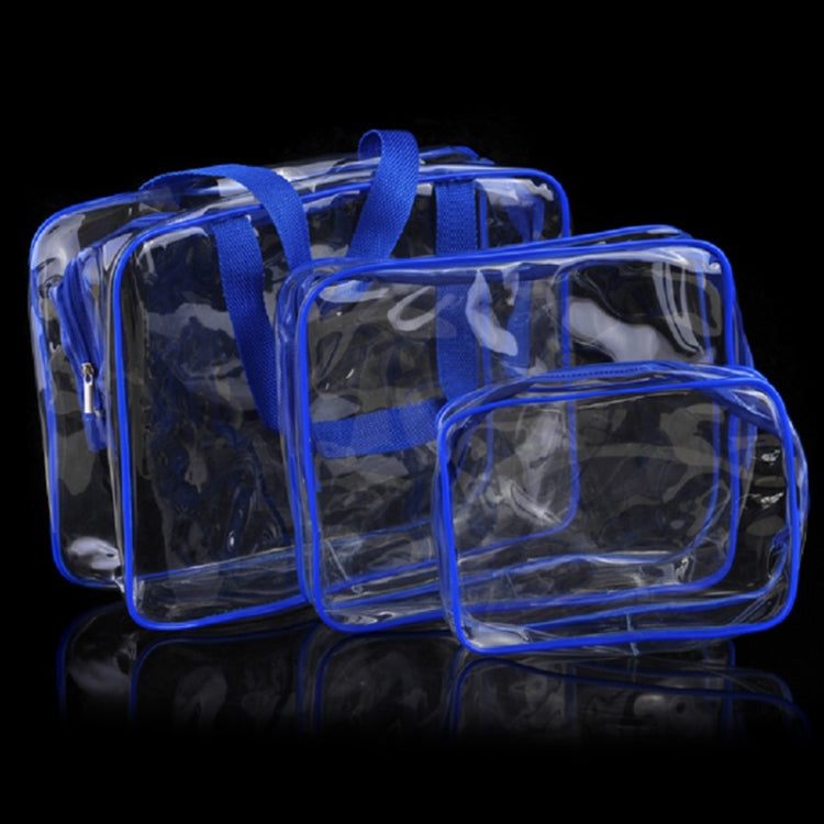 Bolsas PVC Transparentes à Prova de Água com Fecho para Viagem Portátil, Armazenamento de Maquilhagem, S, M, L, Conjunto de 3 Peças