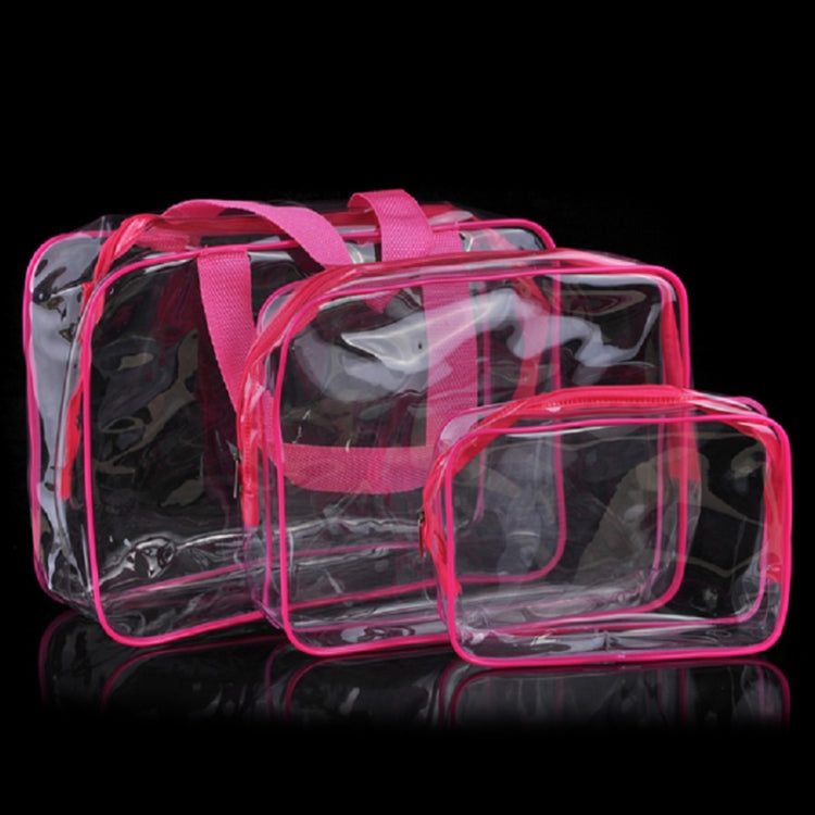Bolsas PVC Transparentes à Prova de Água com Fecho para Viagem Portátil, Armazenamento de Maquilhagem, S, M, L, Conjunto de 3 Peças