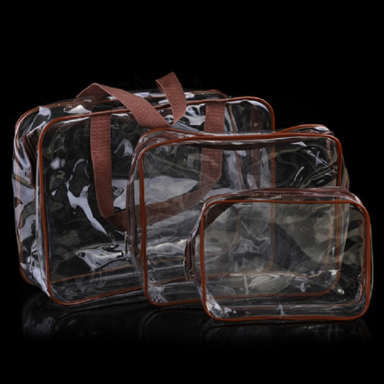 Bolsas PVC Transparentes à Prova de Água com Fecho para Viagem Portátil, Armazenamento de Maquilhagem, S, M, L, Conjunto de 3 Peças