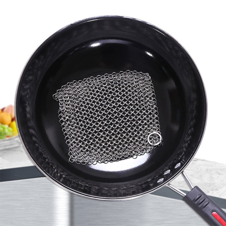 Escova de Limpeza para Panelas Quadrada em Ferro Fundido de Aço Inoxidável Esfregão para Utensílios Domésticos de Cozinha, 4×4 polegadas, 5×5 polegadas, 6×6 polegadas, 7×7 polegadas, 8×8 polegadas, 8×6 polegadas