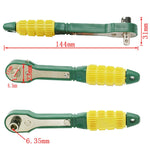 Chave de Catraca Mini Rápida Amarelo Verde, Chave de Catraca Mini