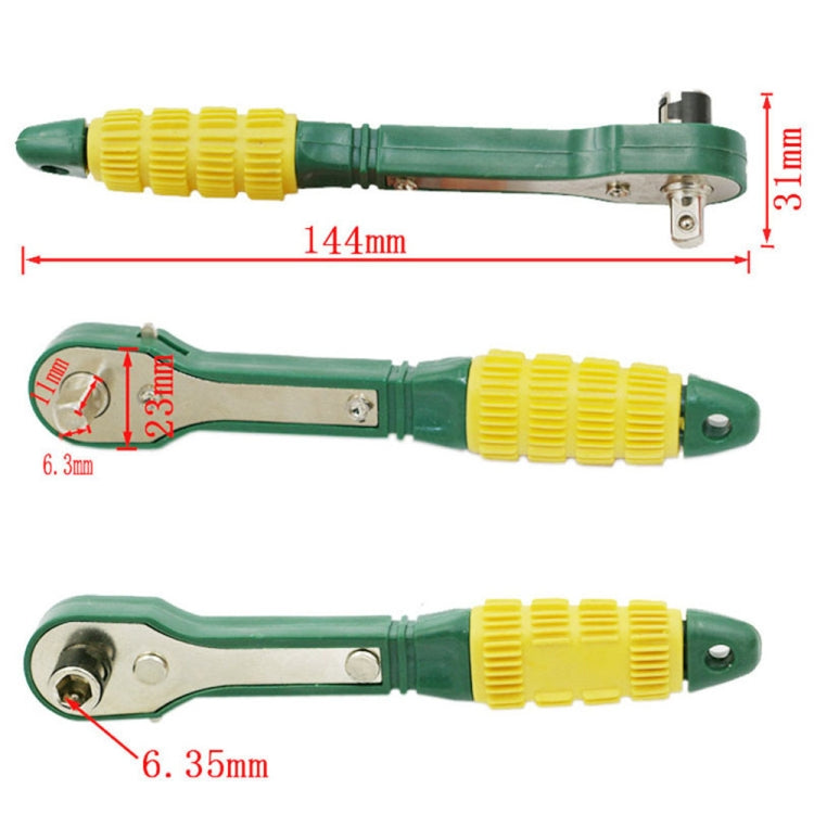 Chave de Catraca Mini Rápida Amarelo Verde, Chave de Catraca Mini