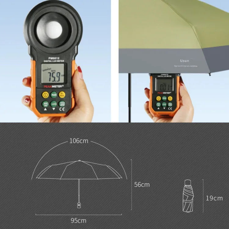 LY-0621 Guarda-Chuva Dobrável de Cinco Dobras com Oito Varetas, Cola Preta Simples, Protetor Solar, Oito Varetas Cúrcuma, Oito Varetas Rosa de Verão, Oito Varetas Azul Neblina, Oito Varetas Verde Matcha, Oito Varetas Azul Marinho, Oito Varetas Verde Tinta
