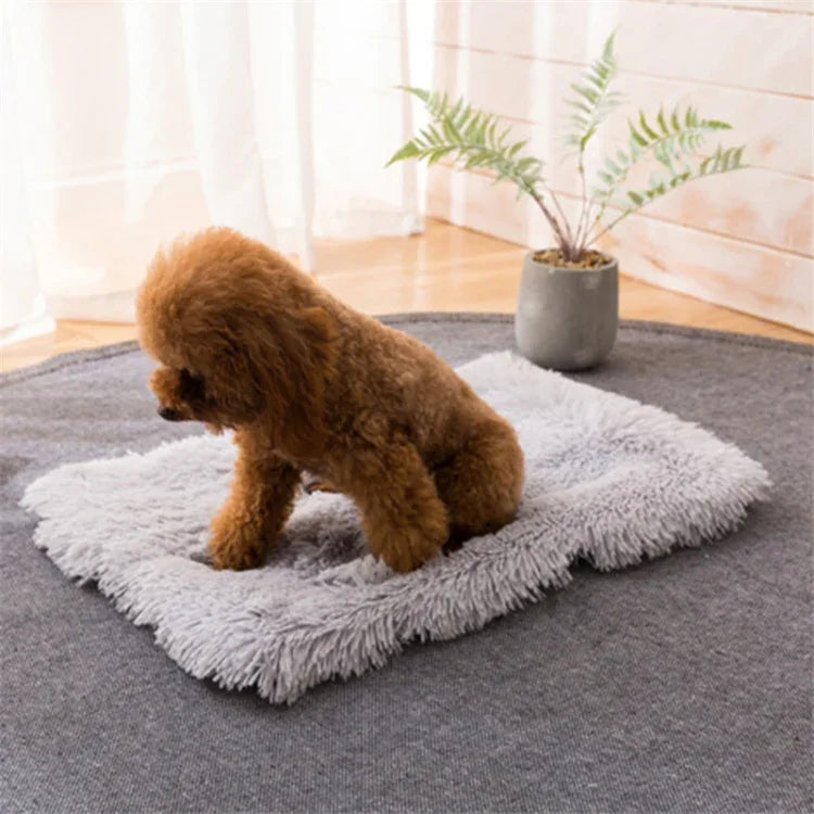 Almofada Universal Quadrada de Pelúcia Quente para Outono e Inverno para Gato e Cão, S, XL, L