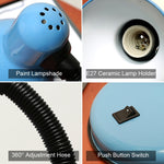 Lâmpada de Secretária Vintage de Ferro com LED, Interruptor de Botão, Luz de Leitura com Proteção Ocular
