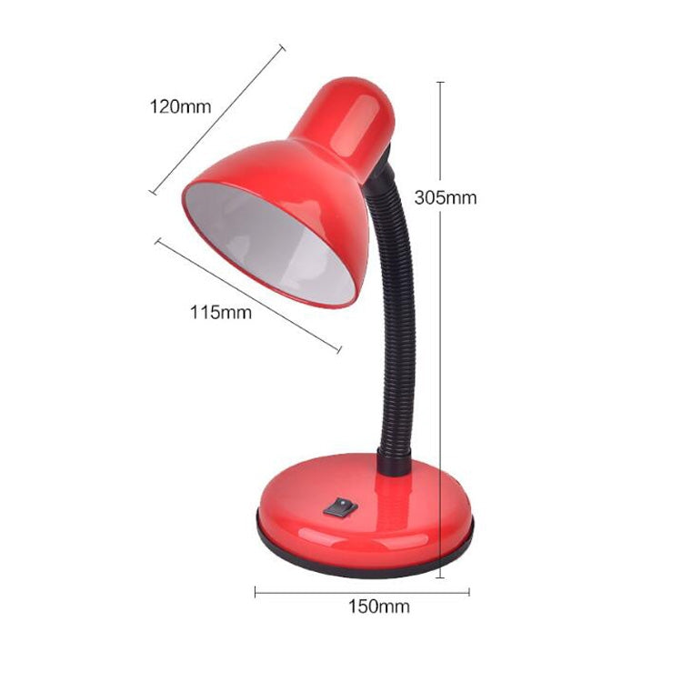 Lâmpada de Secretária Vintage de Ferro com LED, Interruptor de Botão, Luz de Leitura com Proteção Ocular