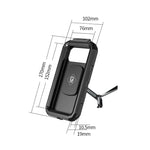 Suporte Impermeável para Telemóvel com Ecrã Tátil para Espelho Retrovisor de Bicicleta e Motociclo Kewig, Instalação de Espelho Retrovisor Pequeno e Grande