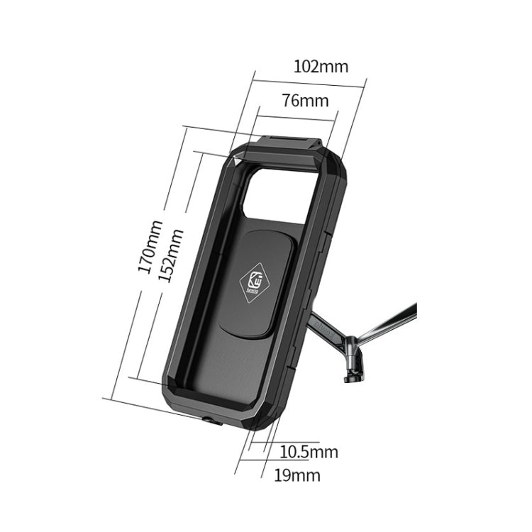 Suporte Impermeável para Telemóvel com Ecrã Tátil para Espelho Retrovisor de Bicicleta e Motociclo Kewig, Instalação de Espelho Retrovisor Pequeno e Grande