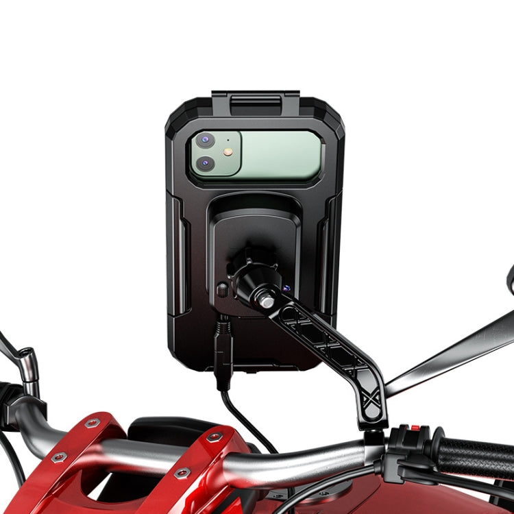 Suporte Impermeável para Telemóvel com Ecrã Tátil para Espelho Retrovisor de Bicicleta e Motociclo Kewig, Instalação de Espelho Retrovisor Pequeno e Grande