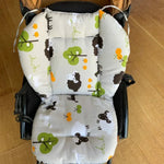 Almofada de Algodão para Carrinho de Bebé Universal Almofada Antichoque Grossa e Quente para Cadeira de Refeição de Bebé no Outono e Inverno, Animal Azul, Urso Azul, Urso Rosa, Ovelha Cinzenta