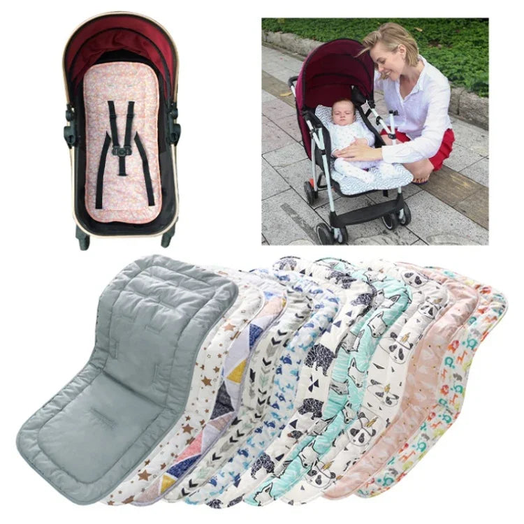 Almofada de Algodão para Carrinho de Bebé Universal Almofada Antichoque Grossa e Quente para Cadeira de Refeição de Bebé no Outono e Inverno, Animal Azul, Urso Azul, Urso Rosa, Ovelha Cinzenta