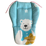 Almofada de Algodão para Carrinho de Bebé Universal Almofada Antichoque Grossa e Quente para Cadeira de Refeição de Bebé no Outono e Inverno, Animal Azul, Urso Azul, Urso Rosa, Ovelha Cinzenta