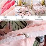 Conjunto de Roupa de Cama com Impressão 4pcs / Set Lençol Fronhas Capa, Para Cama de 2,2m