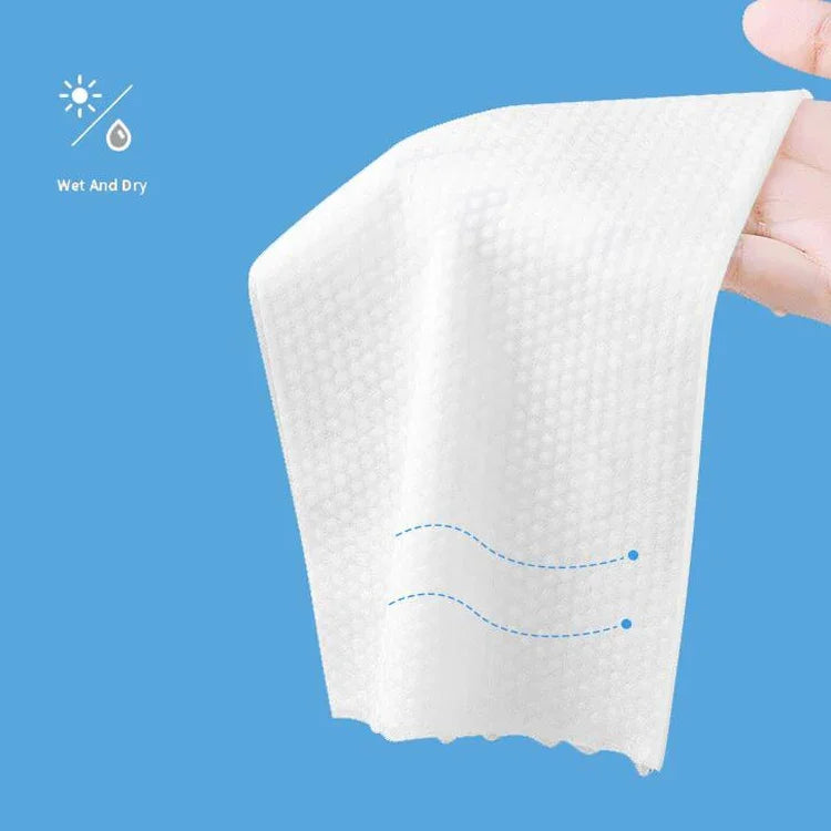 MONKIDS KS037 Toalha facial descartável em algodão puro, toalha de limpeza espessa com textura de pérolas, 100 folhas